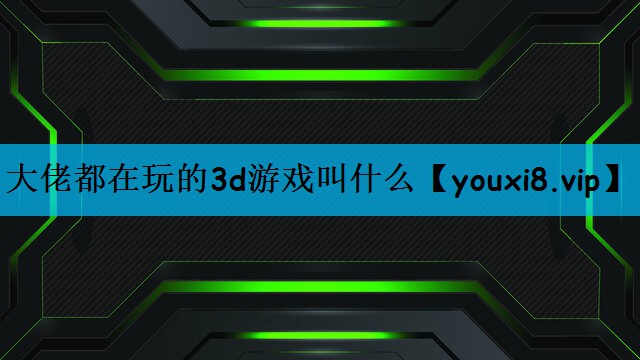 大佬都在玩的3d游戏叫什么